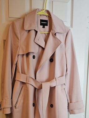 Express Blush Pink Trench Coat with Belt